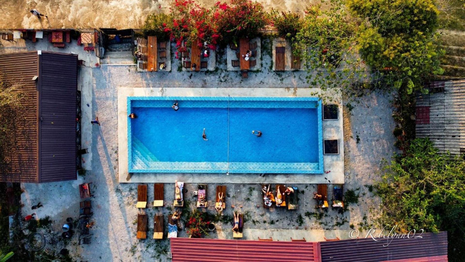 Riverside Garden Hostel วังเวียง ภายนอก รูปภาพ
